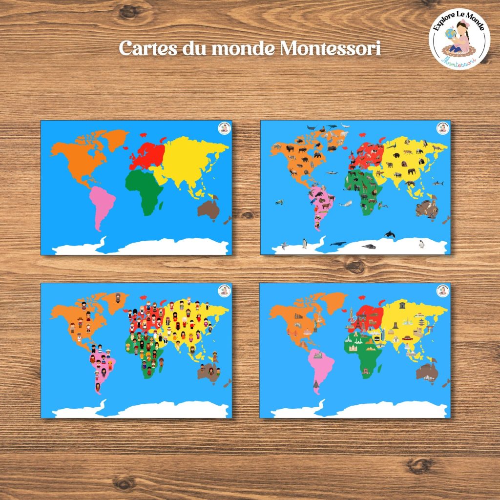 Cartes Du Monde Montessori Explore Le Monde Montessori