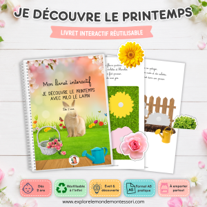 Mon livret interactif : Je découvre le printemps avec Milo le lapin